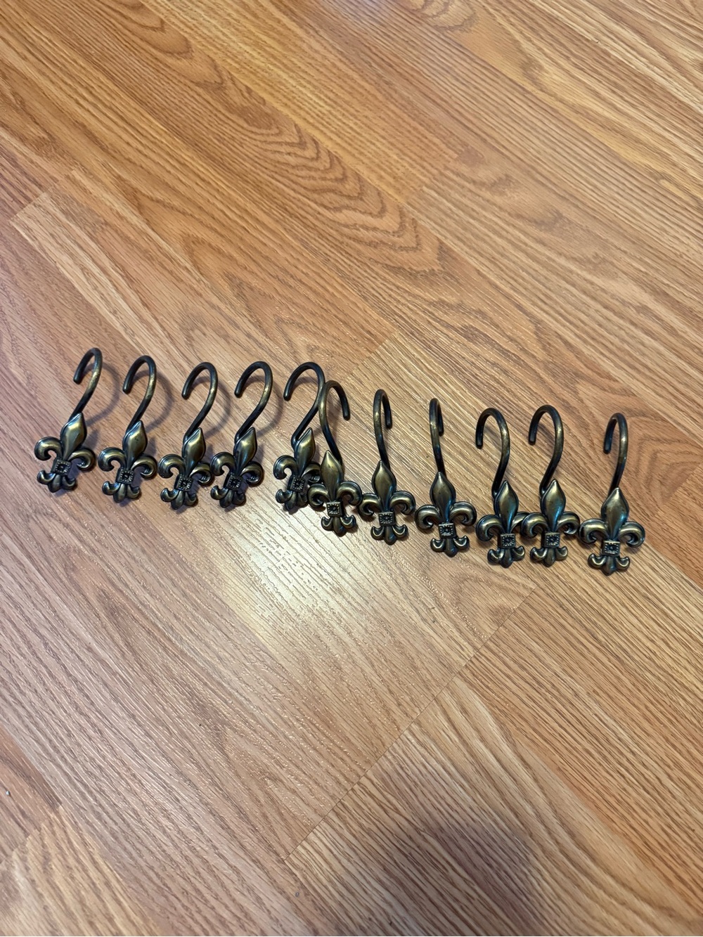 Vintage metal shower hooks